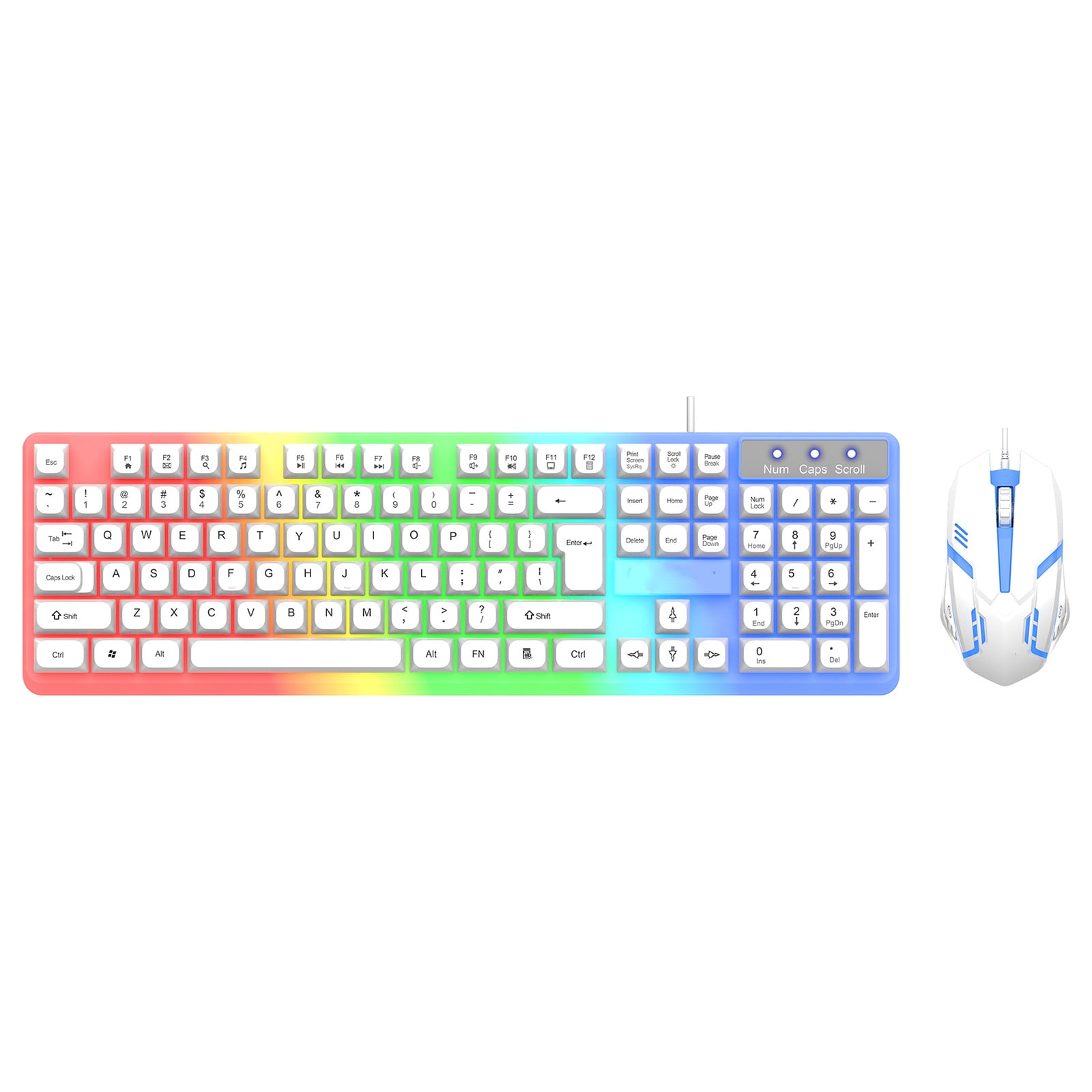 104 Keys Gaming Keyboard and Combo with LED Backlit Quiet Computer Keyboard USB Corded Keyboards