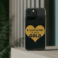 thumbnail image 3 of DistinctInk Clear Hybrid Case for Apple iPhone 15 Pro Max (6.7" Screen) - Good Heart Is Worth Gold - Tempered Glass Back, 3 of 9