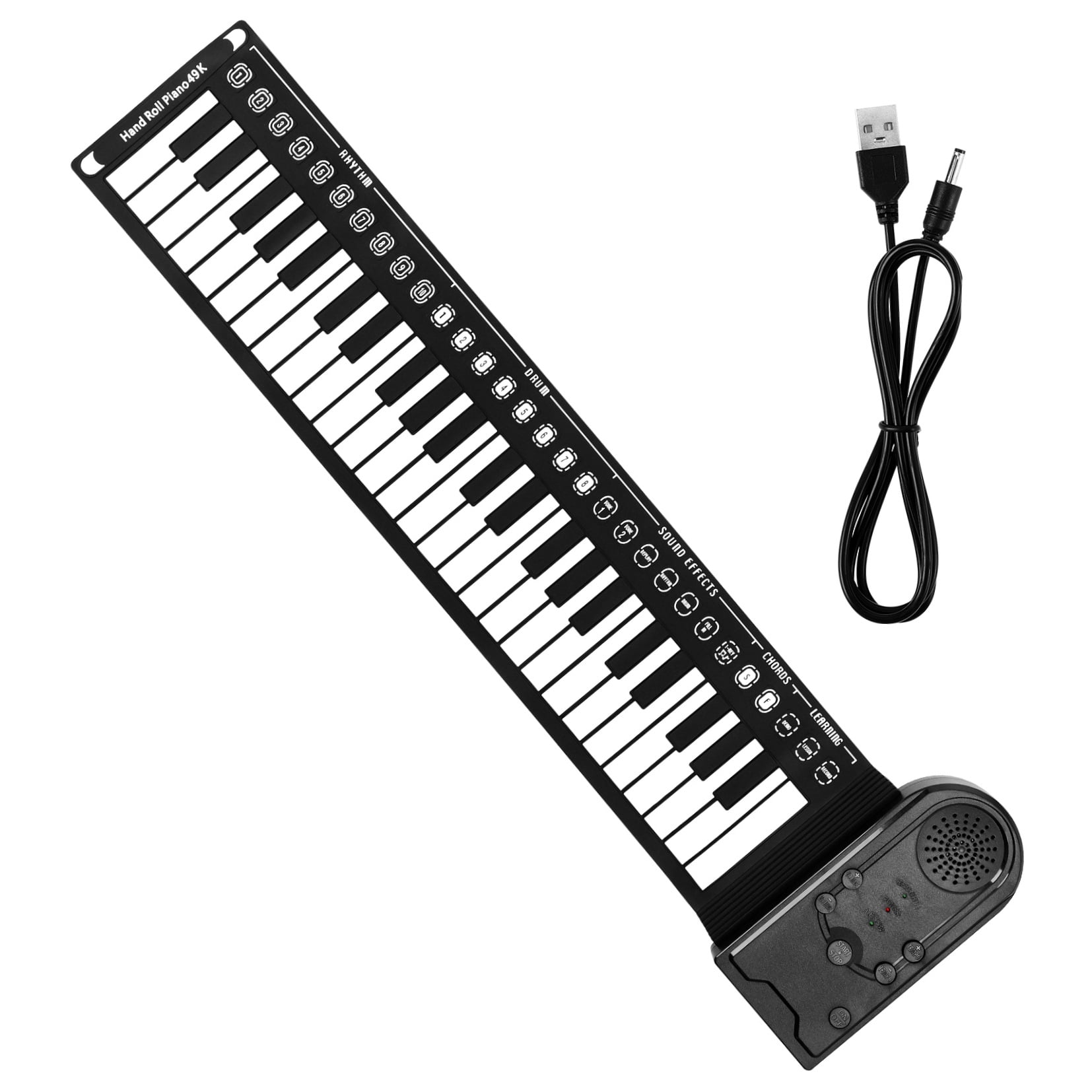 BESTYASH Foldable Portable Digital Piano Black Silicone with Recording and Playback for Music Practice 1Pack