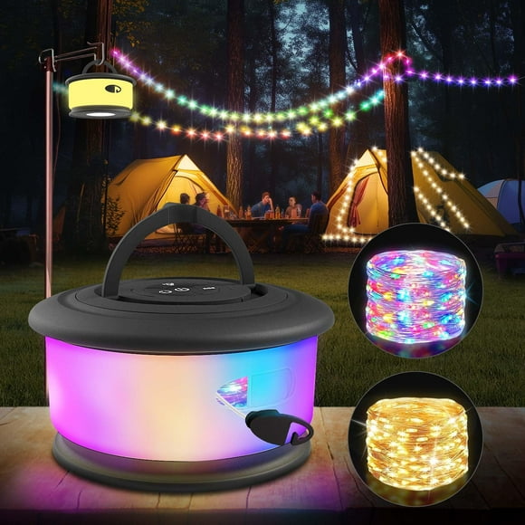 Guirnalda de luces para acampar Zocelight, 10 m, recargables, 19 modos