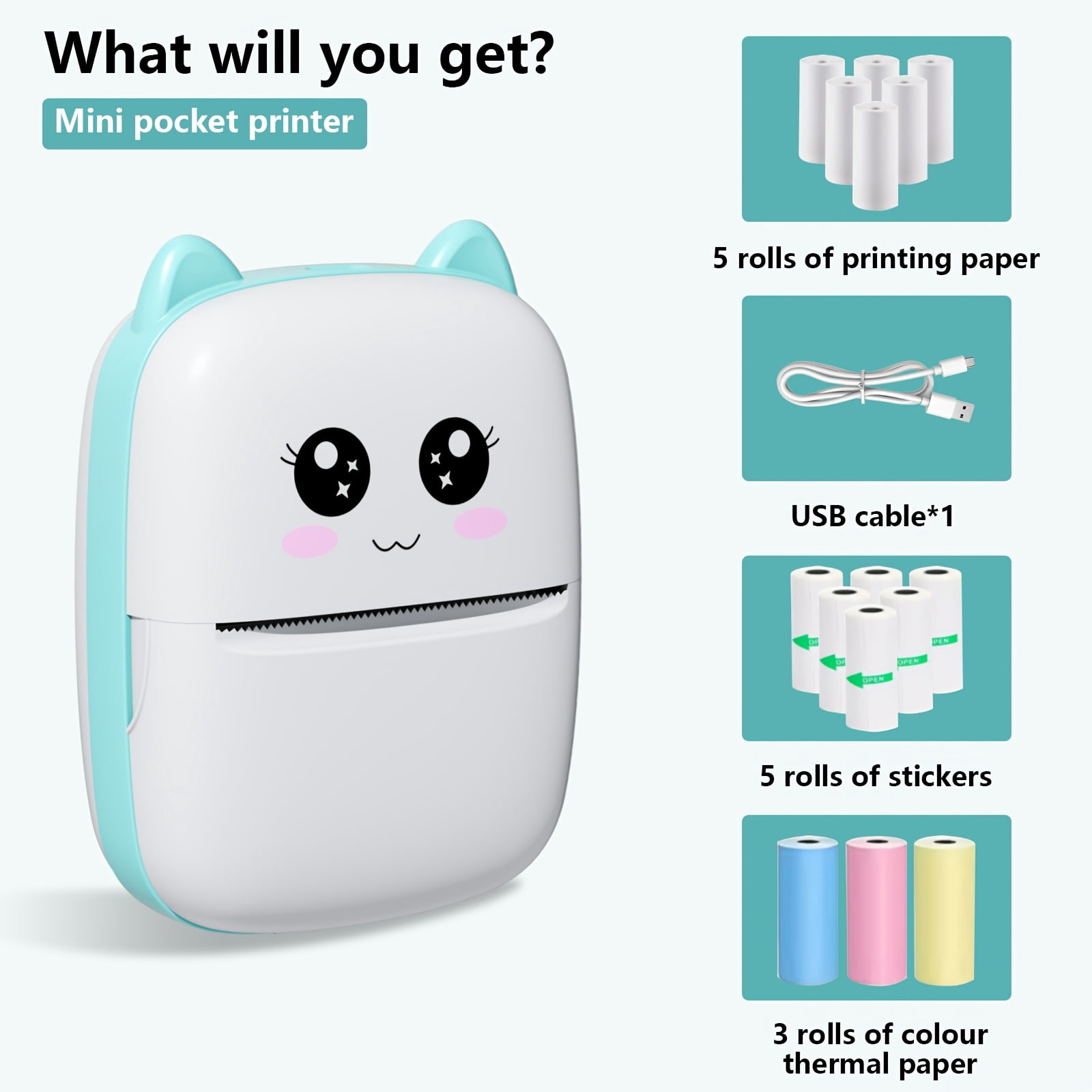 Label Maker/ Thermal Label Printer (Tape Included): A Mini Handheld Sticker Maker Featuring A Variety of Built-In Templates Perfect for Both Office And Home Use