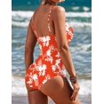 thumbnail image 3 of Ekouaer Women's One Piece Swimsuit Ruched Tummy Control Bathing Suits Vintage Retro Push Up Swimwear, 3 of 6