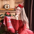 thumbnail image 5 of VETPW Christmas Candy Cane Costume, Candy Cane Headband Christmas Headbands Xmas Headbands, Candy Cane Stockings Christmas Glasses, Candy Cane Earrings Necklace for Christmas Costume Women, 5 of 7
