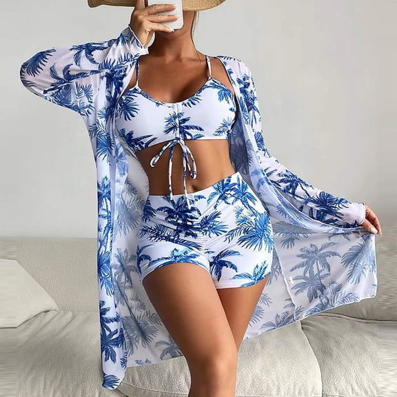 Warop Women's 2 Piece Printed Swimdress,Conservative Strappy Back Modest Swimwear for Ladies Water Setting