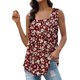 thumbnail image 1 of Gibobby Camiseta sin mangas con cuello cuadrado para mujer, informal, sin mangas, con dobladillo curvo plisado(Caqui,G), 1 of 4