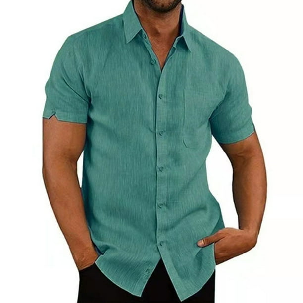 Sonducket Banquete de fiesta, viajes, senderismo, camisa de un solo pecho para hombre, camisas con botones de verano, ropa de moda, ropa, regalo Camisetas lago azul XXXL