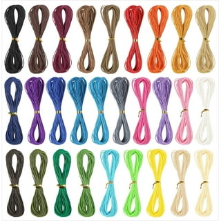 Waxed Cord Wax String Waxed Thread Wax Beading Cord Wax Coated String 8  Rolls Waxed Cord 0.8mm 54.7yd 3 Strands Bright Assorted Colors Widely Used  Wax