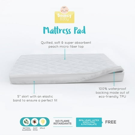 bouncy baby pack n play mattress cover hypoallergenic soft