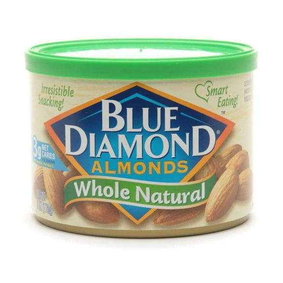 Blue Diamond Almonds Whole Natural 6.0 oz Pack of 2
