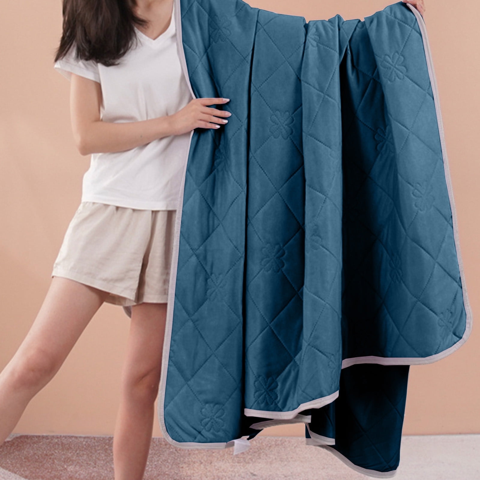 All-Season Soft Cooling Quilt - Breathable Diamond Stitching & Machine-Washable Bedding for Hot Sleepers, Home Essentials & Gift-Ready Luxury Comfort