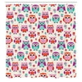thumbnail image 3 of Ambesonne Owls Shower Curtain, Happy Modern, 69"Wx84"L, Orange Fuchsia Seafoam, 3 of 5
