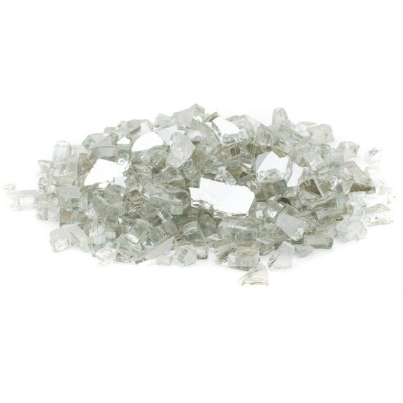 1/2" 20 lb. Medium Crystal Clear Reflective Fire Glass