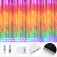 thumbnail image 4 of Honche LED Curtain Lights Indoor 300LEDs Waterfall Fairy String Lights Bedroom Christmas Decoration Lighting(Rainbow Color), 4 of 4