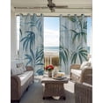 thumbnail image 6 of Green Blue Botanical Blackout Curtains for Bedroom Living Room Darkening Curtains 54 Inch Long Watercolor Vintage Leaves Short Curtain for Small Window Treatment Insulated Grommet Drapes 42"x54"x2, 6 of 9