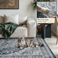 thumbnail image 6 of FEELHOME 4'x6' Traditional Area Rugs, Washable Rug for Living Room Bedroom Dining Room, Soft Carpet Non-Slip Indoor Rug for Office, Floor Rug for Home Decor Blue, 6 of 7
