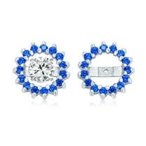 Bling Jewelry Womens Cubic Zirconia Earring Jacket 14K Gold Plated Sterling Silver Multiple Colors