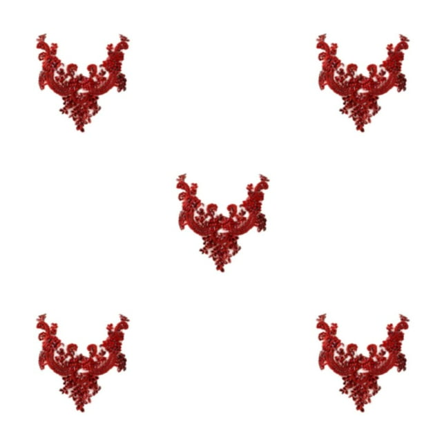 Wweixi Fine Workmanship Applique Sew On Beads Trim Patches For Beautiful And Fashionable Designs Acrylic Durable For Long Time vermeil 5Set