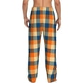 thumbnail image 6 of Mens Pajama Pants, Warm Orange Plaid Soft Sleep & Lounge Pants for Men, Cuteness Casual PJ Bottoms Pants with Pockets, 6 of 7