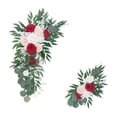 thumbnail image 1 of 2 arcos florales colgantes, arreglo floral artificial decorativo rosa rosa roja, 1 of 9