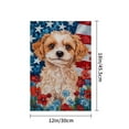 thumbnail image 4 of AMHNF Patriotic Puppy with American Flag and Flowers Linen Garden Flag 12x18 inch, Memorial Day Independence Day Yard Flag for Spring Summer Home Outdoor Garden Decoration, 4 of 5
