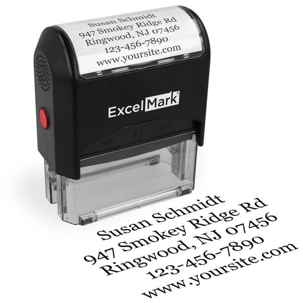 Sello de goma autoentintable personalizado ExcelMark extra grande