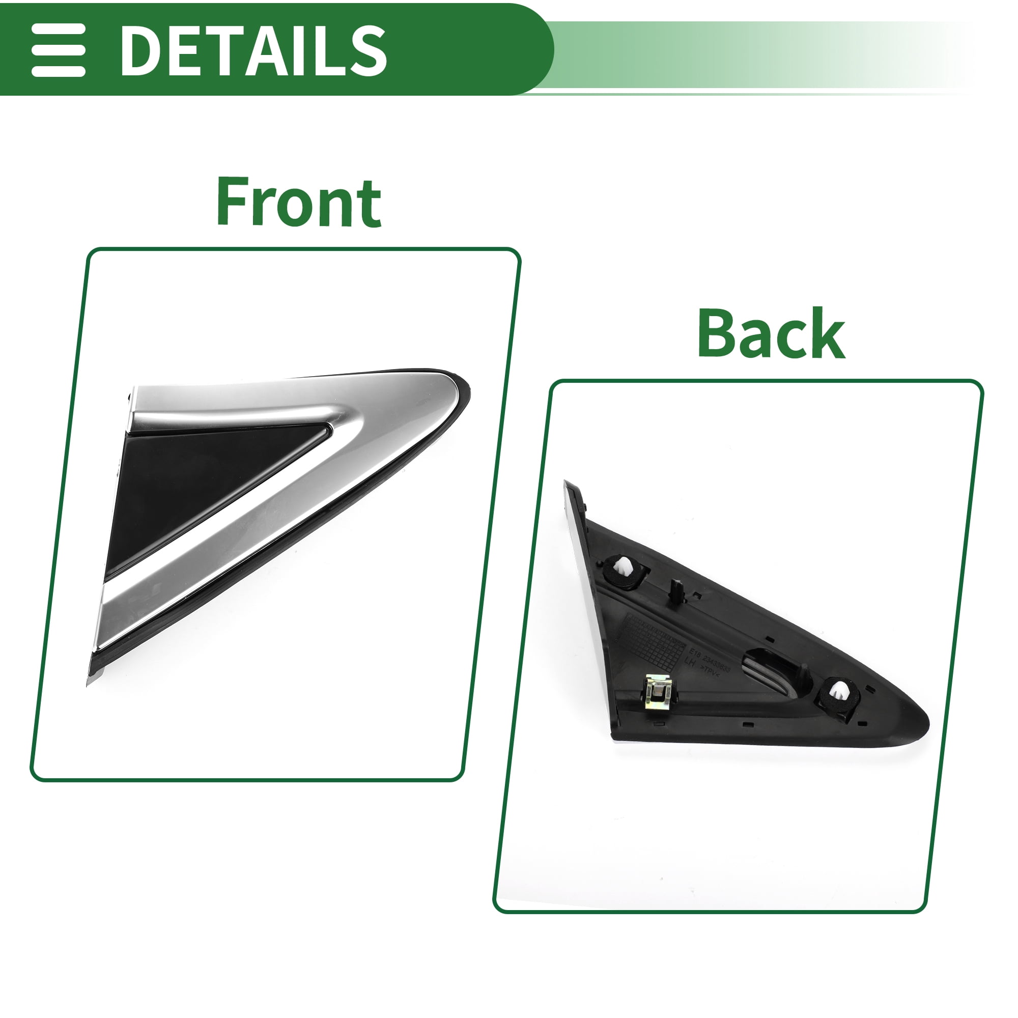 Unique Bargains Pillar Corner Triangle Trim for Cadillac XTS 2013-2019 Plastic