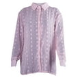 thumbnail image 3 of OAVQHLG3B Women Summer 3/4 Sleeve Tops, Trendy Button Down V-Neck Tunic Shirt Spring Autumn Floral Loose Fit Casual Blouse, 3 of 5