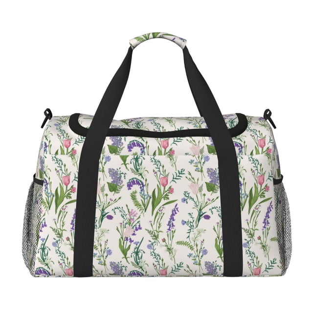Disketp Wisteria Flower Bolsa de Viaje Tipo Duffle, Bolso de Mano para Fin de Semana para Mujer, Bolsa de Gimnasio Ligera para Hombre, Esencial para Viajes
