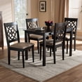 thumbnail image 6 of Baxton Studio Renaud Modern and Contemporary Sand Fabric Upholstered Espresso Brown Finished 5-Piece Wood Dining Set, 6 of 7