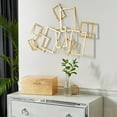 thumbnail image 3 of CosmoLiving by Cosmopolitan Contemporary Metal Rectangular Interconnected Frames Design Wall Décor, 30"W x 22"H with Gold Polished Finish, 3 of 13