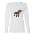 thumbnail image 2 of Colorful Dachshund Is My Spirit Animal Lover Womens Graphic Long Sleeve T-Shirt, White, 2XL, 2 of 3