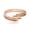 Rose Gold, variant on Sterling Silver Adjustable Open Band Wrap Ring with Layered Curved Lines, Minimalist Statement Ring for Everyday Wear