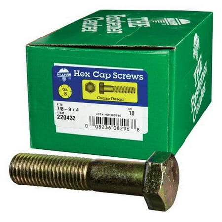 

Hillman 220432 0.88-9 x 4 in. Zinc Dichromate Grade 8 Coarse Steel Hex Cap Screw