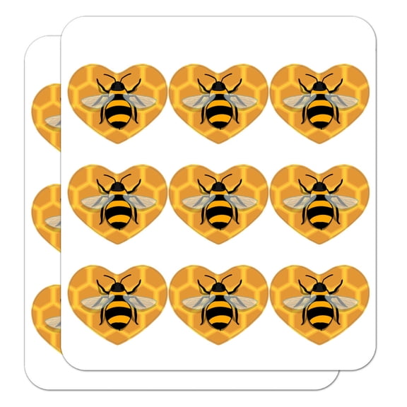 Bee on Honeycomb Heart Shaped Planner Calendar Scrapbook Craft Stickers