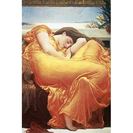 Flaming June Painting - Flaming June by Lord Frederic Leighton 36x24 Museum Art Print Poster
