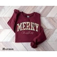 thumbnail image 3 of Merry Christmas Sweatshirt – Matching Family Holiday Sweaters, Retro Merry Crewneck, 100% Cotton Pullover, Made in USA, Cozy Xmas Gift for Unisex, 3 of 6