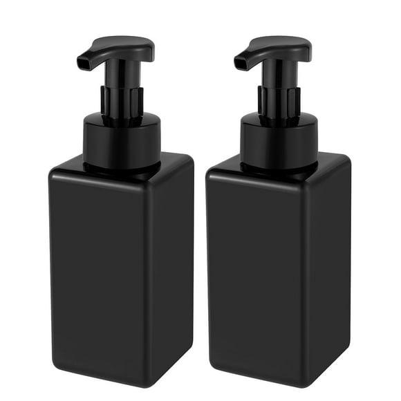 Distributeur de Savon Moussant, Bouteille à Pompe Rechargeable 22 oz en Plastique pour Savon Liquide, Shampooing, Gel Douche, 2 Pcs, Noir