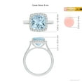 thumbnail image 4 of Angara Natural 2.7 Ct. Aquamarine with Diamond Halo Ring in 14K White Gold for Women (Ring Size: 11), 4 of 9