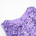 thumbnail image 3 of Uhnice Little Girl's Sequin Sleeveless Mesh Rainbow Dress for Wedding Party (Purple, 6-7 Years/140), 3 of 7