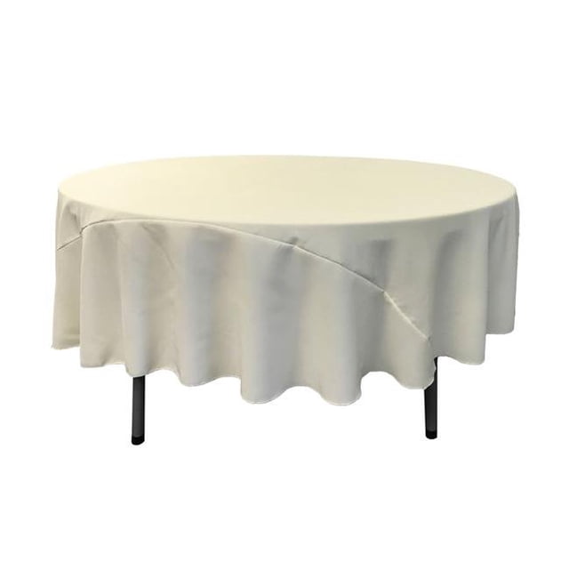 FunFlags Nappe en Popeline de Polyester 90 Pieds' Ronde Ivoire, Décoration Intérieure, Nappe