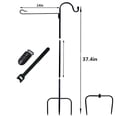 thumbnail image 3 of Garden Flag Holder Stand and Shepherd Hook, 37.4 Inches with 1/2 Inch Thick Heavy Duty Garden Flag Stand, Rust Resistant Yard Flag Pole Holder for Flag, Lights and Plants(Without Solar Lights & Flag), 3 of 7