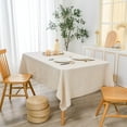 thumbnail image 3 of DriftAway 100 Percent Pure Linen Rectangle Decorative Table Cloth for Kitchen Daily Use Farmhouse Table Cover for Indoor Outdoor Dining Buffet Table Parities Dinner 55" x 102" Solid Linen, 3 of 8