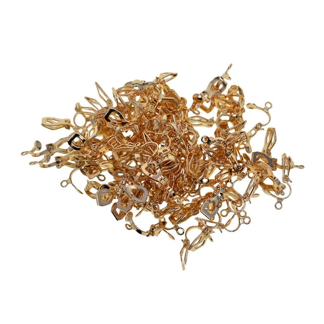 Componentes del Convertidor de Fornituras de pendientes de hierro Sunnimix 100x no Perforado 12x11mm dorado