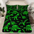 thumbnail image 2 of Homewish Wild Dinosaur Full Size Sheets,Safari Dino Bed Sheets,Green Black Sheet Sets For Boys Kids,Super Cozy Room Decor,4 Pieces, 2 of 7