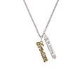 thumbnail image 2 of Delight Jewelry Goldtone Crystal Script ''Dream'' Silvertone Be Strong and Courageous Bar Charm Necklace, 23", 2 of 4