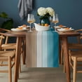 thumbnail image 2 of Turquoise Brown Table Runner - 36 Inch Long, Kitchen Dining Table Runner Dresser Scarves, Farmhouse Retro Wooden Grain Striped Farmhouse Decor for Coffee Tables Wedding Party Banquet, 2 of 8