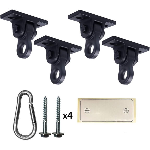 Heavy Duty Swing Hangers 4-Pack – 5000 lb Capacity, Black, with Screws & Bolts, for Indoor/Outdoor Use