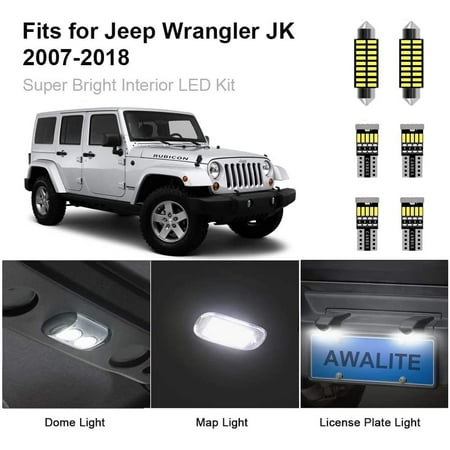 7pcs JK LED Interior Lights Kit for 2007-2018 Jeep Wrangler JK JKU  Unilimited Ultra Bright Interior LED Bulbs Replacement for Map, Dome &  License Plate Lights | Walmart Canada