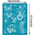 thumbnail image 3 of 4x5 Inch Vintage Writting Clay Stencils Butterfly Candlestick Silk Screen for Polymer Clay Vintage Postcard Stamp Silk Screen Stencils, 3 of 9