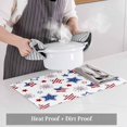 thumbnail image 4 of Independence Day Patriotic USA Flag Placemats Set of 6,Wipeable Washable Table Mats for Dining Tables, Star Stripe Celebration on White Place Mats for Kitchen Event Party Tabletop Decor, 4 of 9